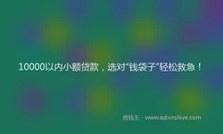10000以内小额贷款，选对“钱袋子”轻松救急！
