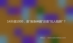 14天借1000，是“救急神器”还是“坑人陷阱”？