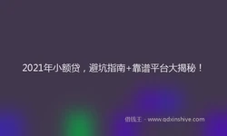 2021年小额贷，避坑指南+靠谱平台大揭秘！