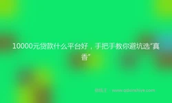 10000元贷款什么平台好，手把手教你避坑选“真香”