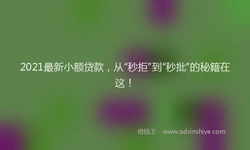 2021最新小额贷款，从“秒拒”到“秒批”的秘籍在这！