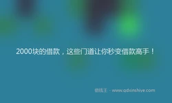 2000块的借款，这些门道让你秒变借款高手！