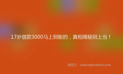 17岁借款3000马上到账的，真相揭秘别上当！