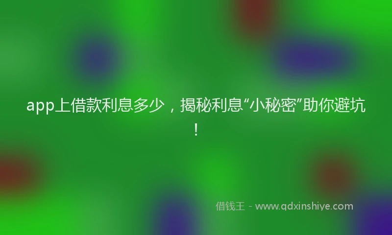 app上借款利息多少，揭秘利息“小秘密”助你避坑！