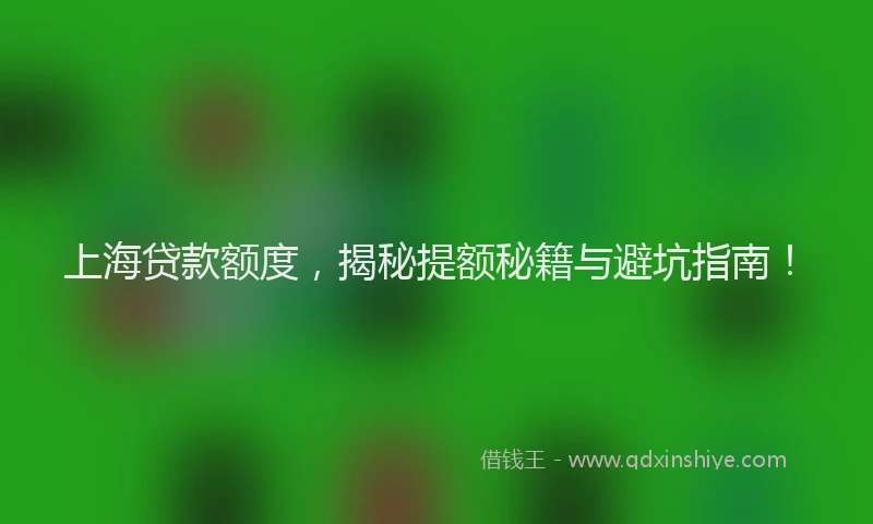 上海贷款额度，揭秘提额秘籍与避坑指南！