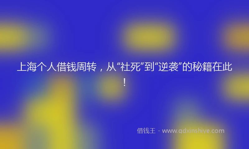 上海个人借钱周转，从“社死”到“逆袭”的秘籍在此！