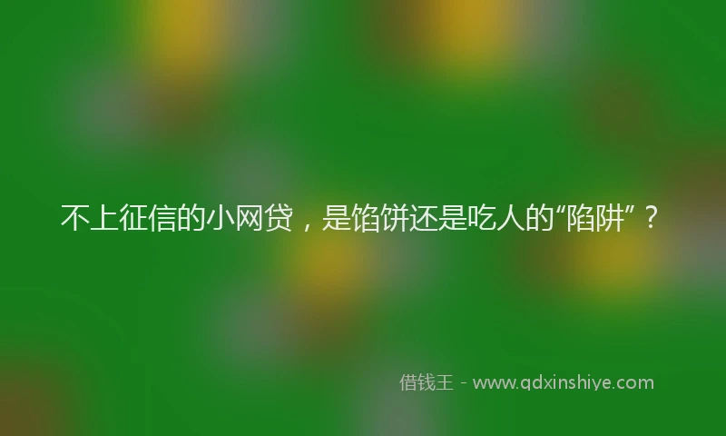 不上征信的小网贷，是馅饼还是吃人的“陷阱”？