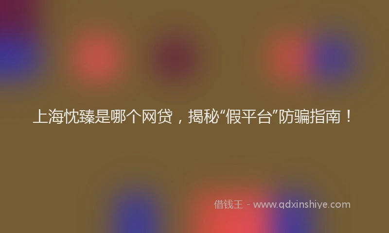 上海忱臻是哪个网贷，揭秘“假平台”防骗指南！
