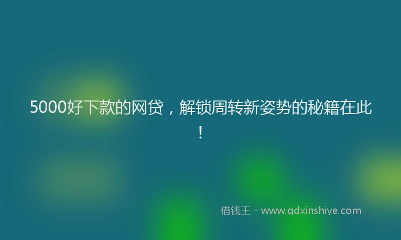 5000好下款的网贷，解锁周转新姿势的秘籍在此！