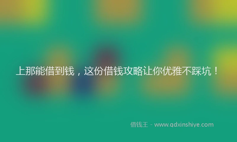 上那能借到钱，这份借钱攻略让你优雅不踩坑！