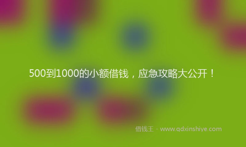 500到1000的小额借钱，应急攻略大公开！