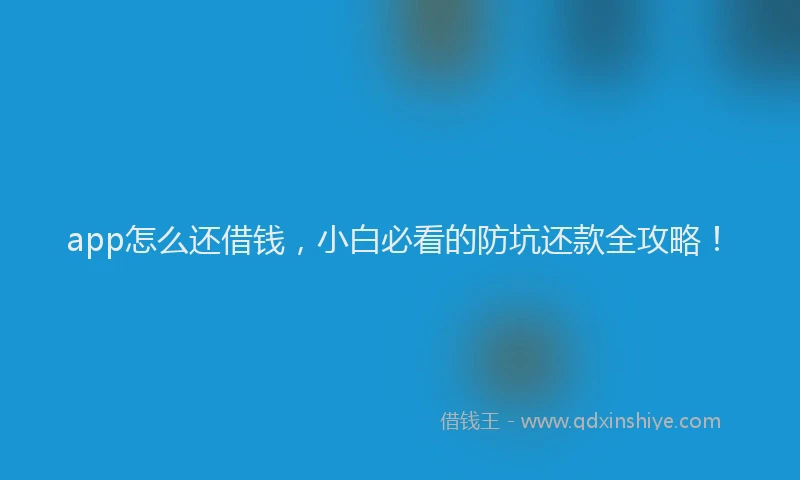 app怎么还借钱，小白必看的防坑还款全攻略！