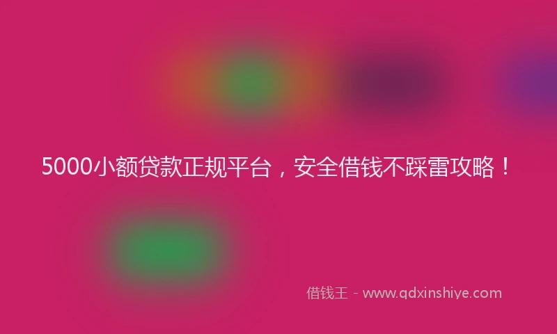 5000小额贷款正规平台，安全借钱不踩雷攻略！