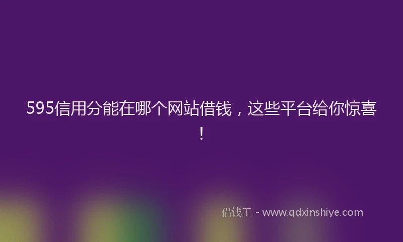 595信用分能在哪个网站借钱，这些平台给你惊喜！
