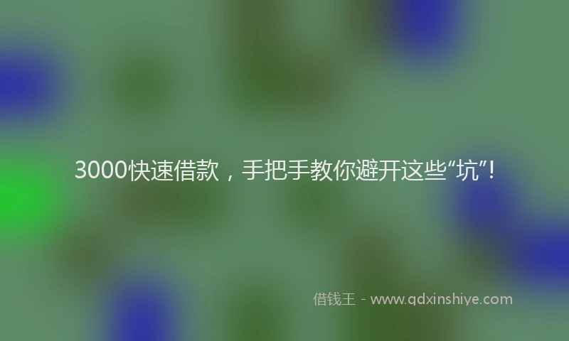 3000快速借款，手把手教你避开这些“坑”!