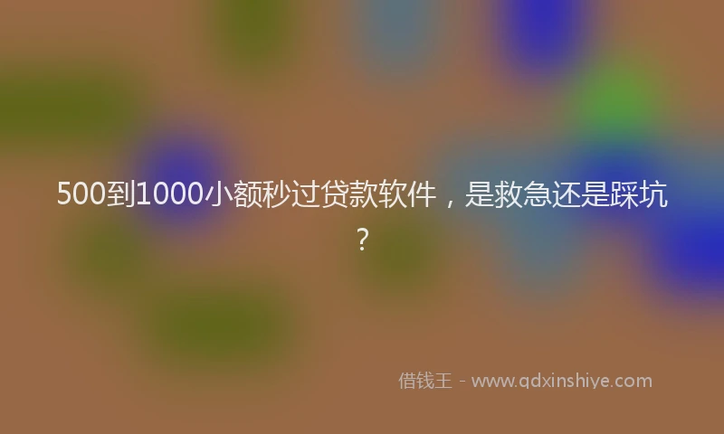 500到1000小额秒过贷款软件，是救急还是踩坑？