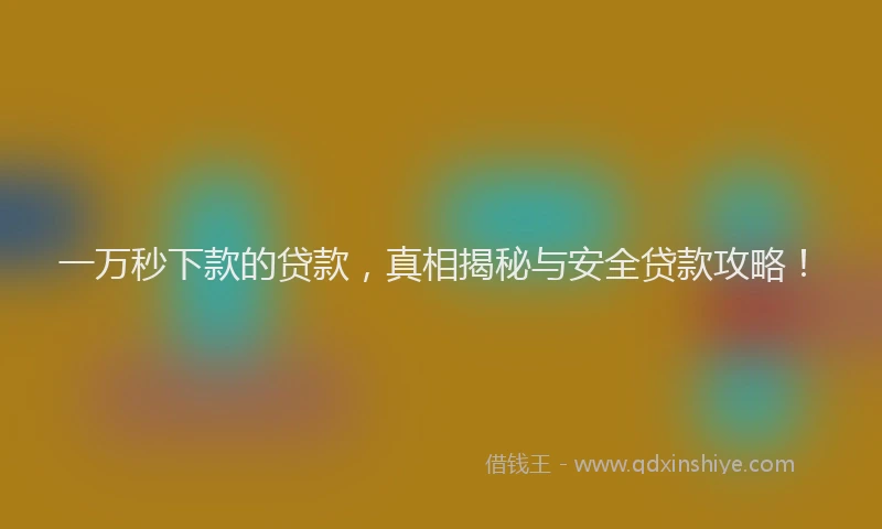 一万秒下款的贷款，真相揭秘与安全贷款攻略！