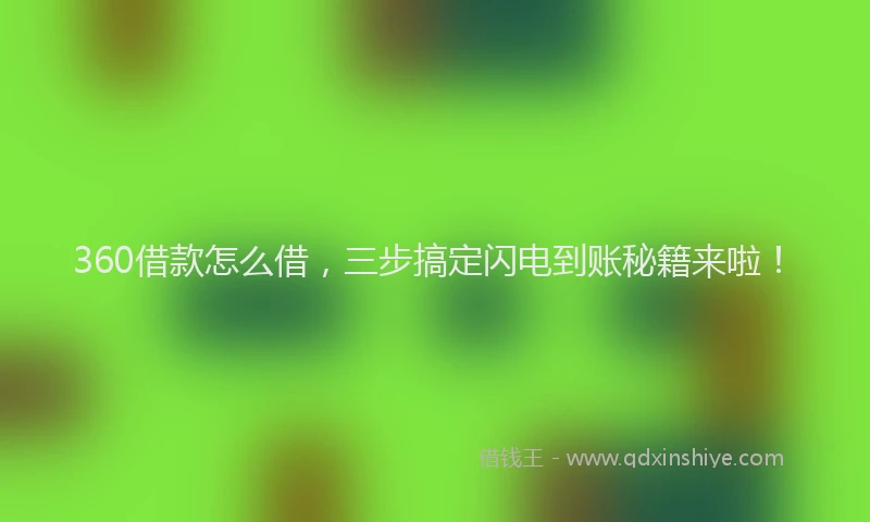 360借款怎么借，三步搞定闪电到账秘籍来啦！