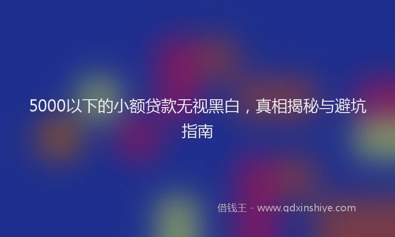 5000以下的小额贷款无视黑白，真相揭秘与避坑指南