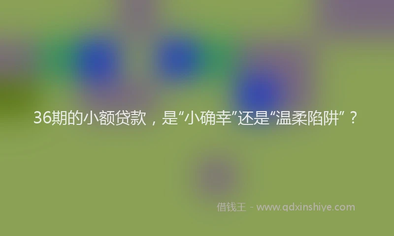 36期的小额贷款，是“小确幸”还是“温柔陷阱”？