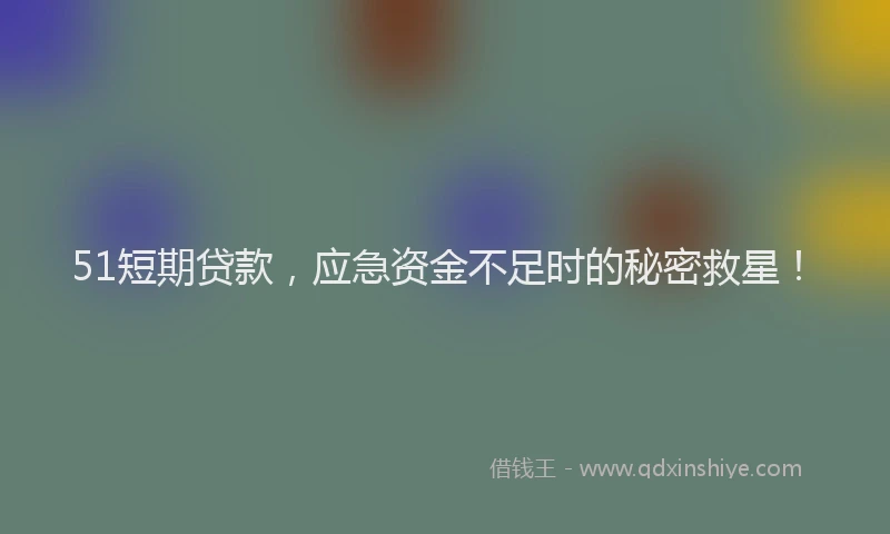 51短期贷款，应急资金不足时的秘密救星！
