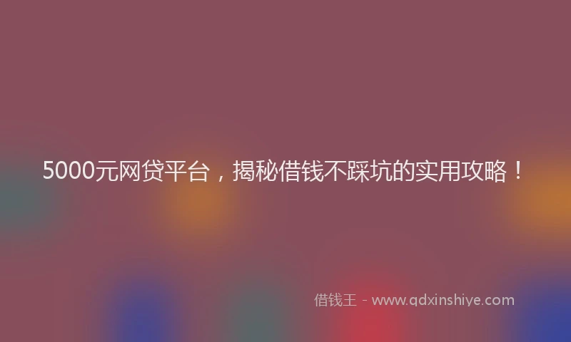 5000元网贷平台，揭秘借钱不踩坑的实用攻略！