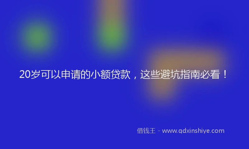 20岁可以申请的小额贷款，这些避坑指南必看！