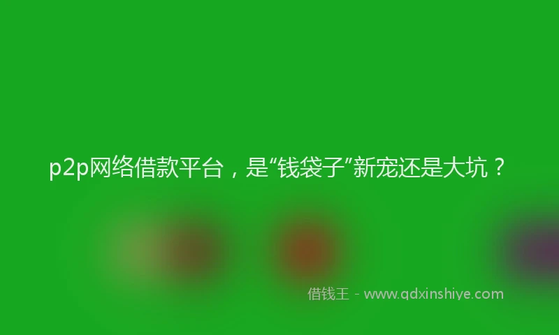 p2p网络借款平台，是“钱袋子”新宠还是大坑？