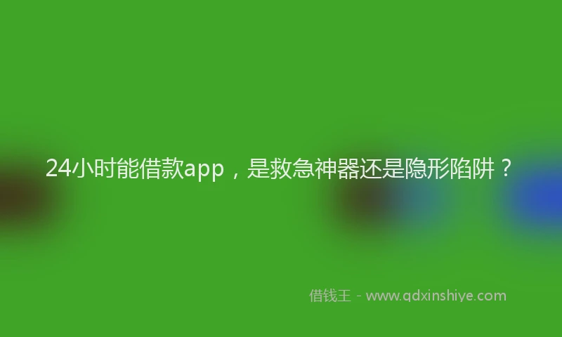24小时能借款app，是救急神器还是隐形陷阱？