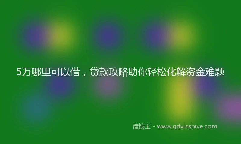 5万哪里可以借，贷款攻略助你轻松化解资金难题