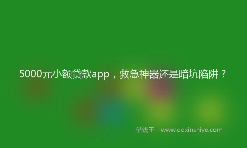 5000元小额贷款app，救急神器还是暗坑陷阱？