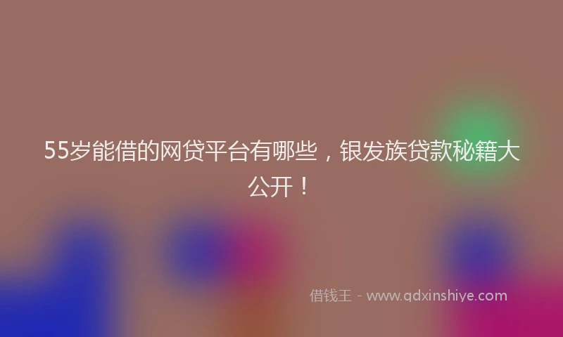 55岁能借的网贷平台有哪些，银发族贷款秘籍大公开！