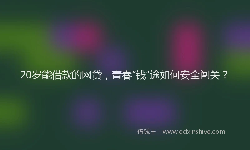 20岁能借款的网贷，青春“钱”途如何安全闯关？