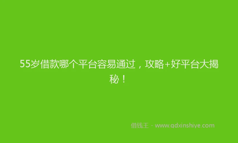 55岁借款哪个平台容易通过,攻略+好平台大揭秘!