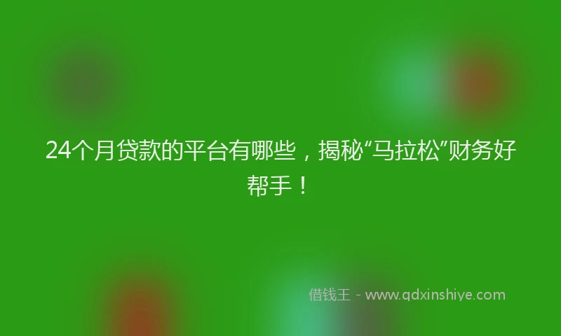 24个月贷款的平台有哪些，揭秘“马拉松”财务好帮手！