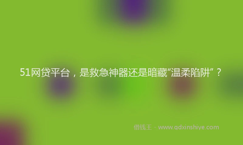 51网贷平台，是救急神器还是暗藏“温柔陷阱”？