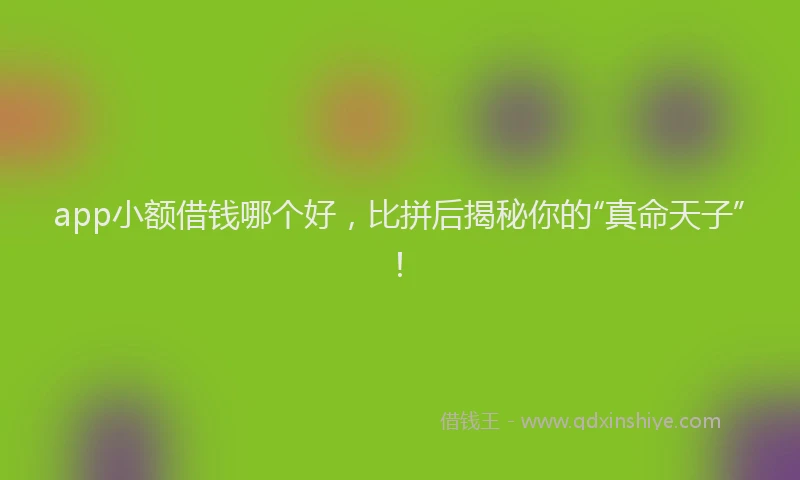 app小额借钱哪个好，比拼后揭秘你的“真命天子”！