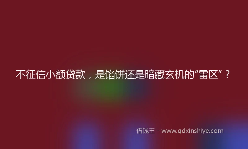 不征信小额贷款，是馅饼还是暗藏玄机的“雷区”？