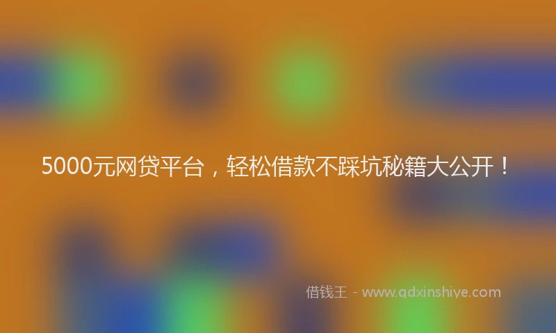 5000元网贷平台，轻松借款不踩坑秘籍大公开！