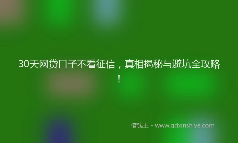 30天网贷口子不看征信，真相揭秘与避坑全攻略！