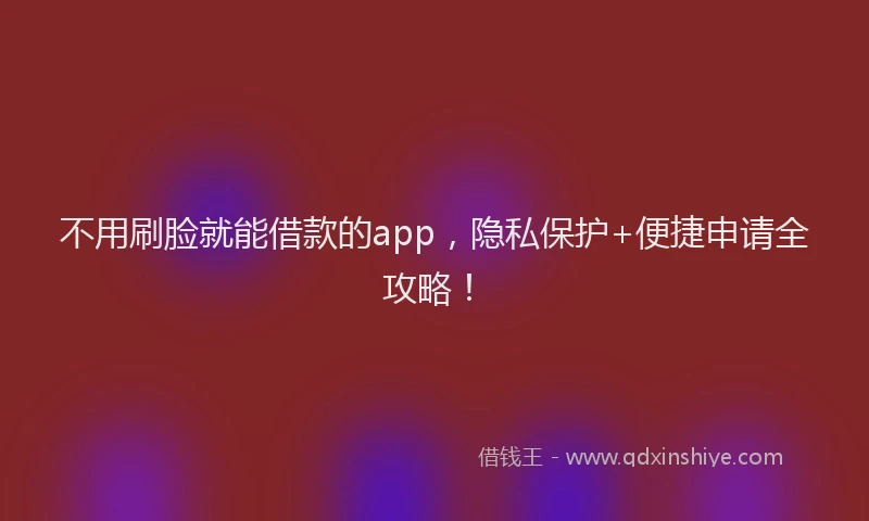 不用刷脸就能借款的app，隐私保护+便捷申请全攻略！