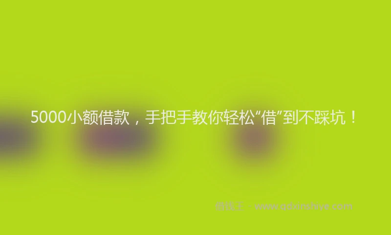 5000小额借款，手把手教你轻松“借”到不踩坑！