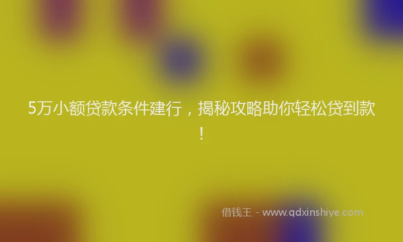 5万小额贷款条件建行，揭秘攻略助你轻松贷到款！
