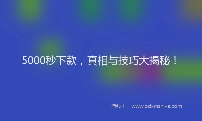 5000秒下款，真相与技巧大揭秘！