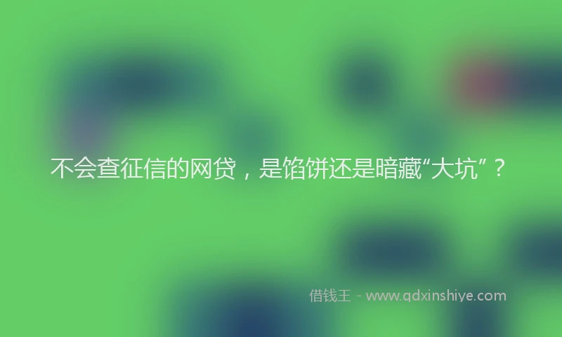 不会查征信的网贷，是馅饼还是暗藏“大坑”？