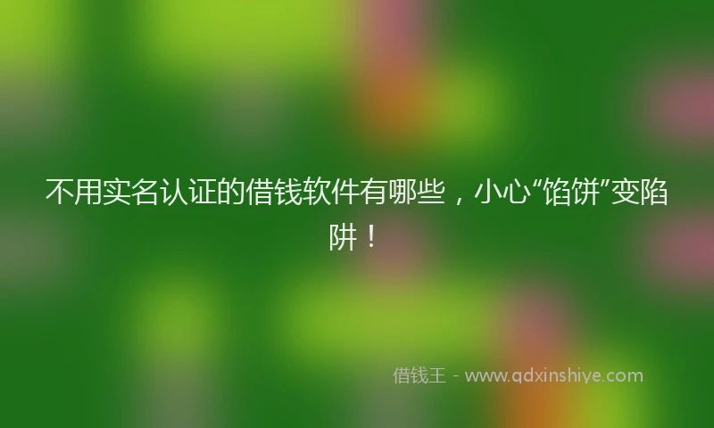 不用实名认证的借钱软件有哪些，小心“馅饼”变陷阱！