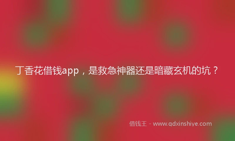 丁香花借钱app，是救急神器还是暗藏玄机的坑？