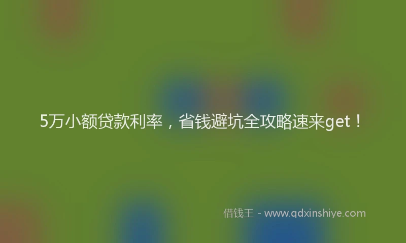 5万小额贷款利率，省钱避坑全攻略速来get！