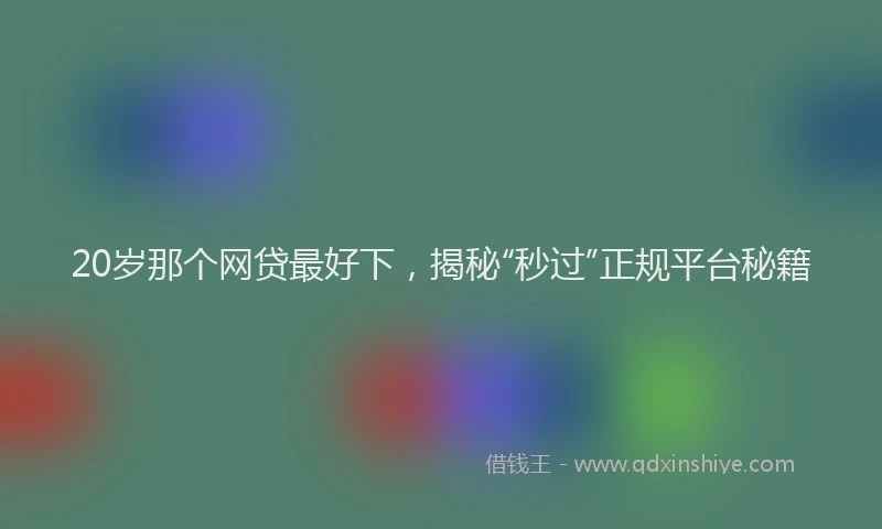 20岁那个网贷最好下，揭秘“秒过”正规平台秘籍