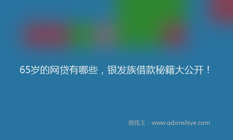 65岁的网贷有哪些，银发族借款秘籍大公开！